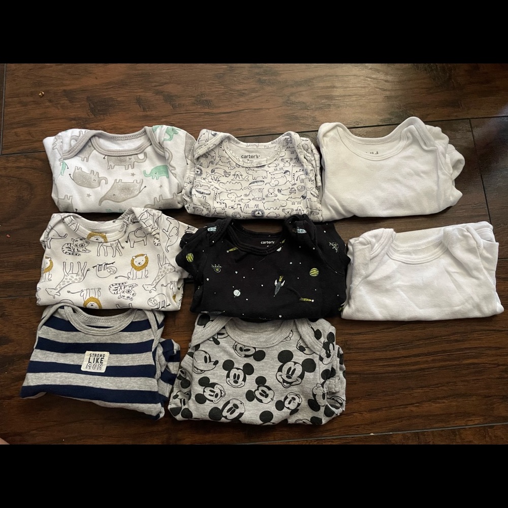 13 baby boy onesies size 0-3months *will split*